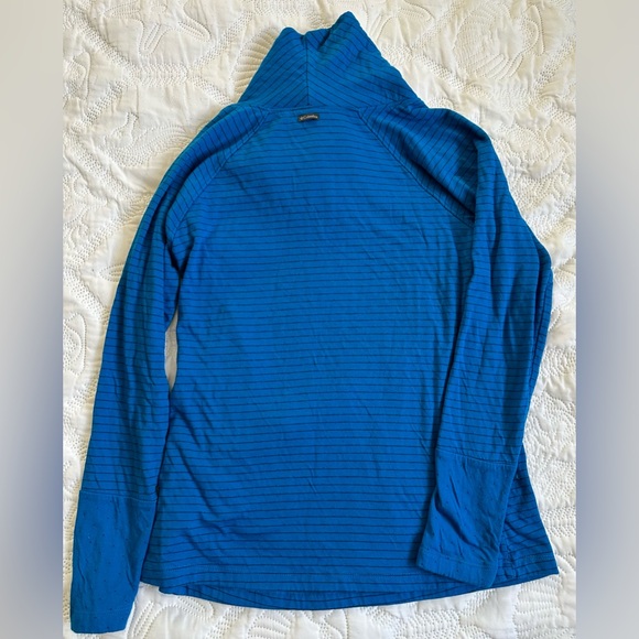 Columbia Cream And Navy Striped Mock Neck Pullover Sweatshirt Lot Of Two Size S - Picture 8 of 13